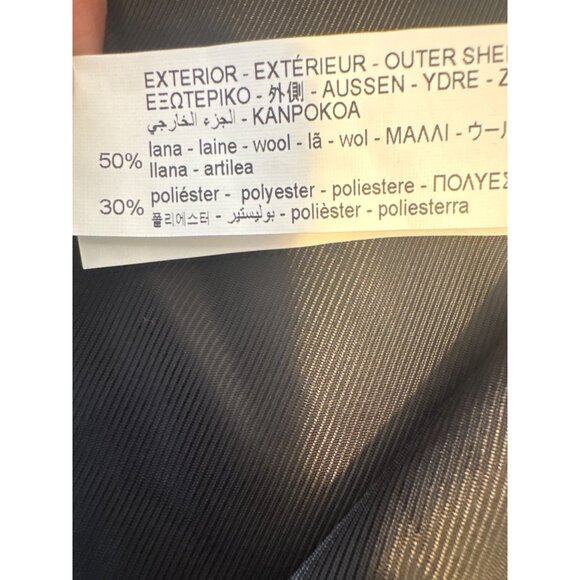 ZARA Large Camel Wool Blend Coat L 2-Button Closure - Picture 11 of 12